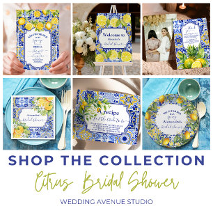 Lemon Main Squeeze Bridal Shower Recipe Enclosure Card