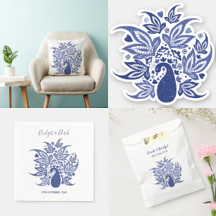 Hamptons Blue Peacock Contemporary Art Poster
