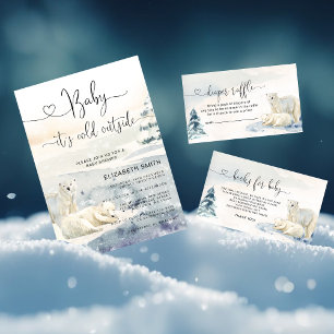 Polar Bear Book for Baby Shower Game  Enclosure Card