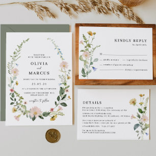 Photo Wildflower Wedding Save The Date Invitation