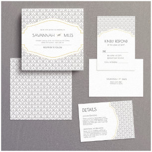 Art Deco Frame Wedding Invitation