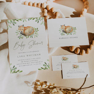 Woodland Fox Baby Shower Diaper Raffle Ticket Enclosure Card