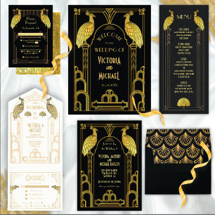 Speakeasy Flapper Great Gatsby Art Deco Party Invitation