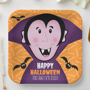 Vampire Dracula Bats Kids Cute Happy Halloween  Poster