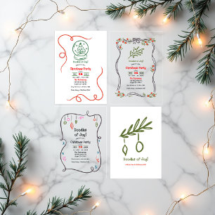 Doodles of Joy! Whimsy Hand Drawn Christmas Party Invitation