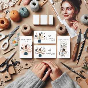 African American Crafting Queen Branding Business Card