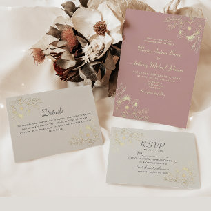 Elegant Dusty Rose Wedding Table Number
