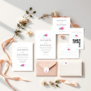 Pink Rose Classic Minimalist Wedding