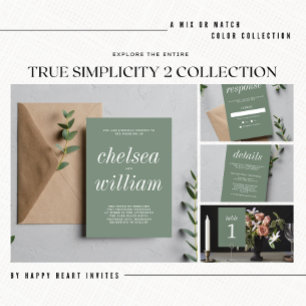 True Simplicity 2 Rust Minimalist Wedding Invitation