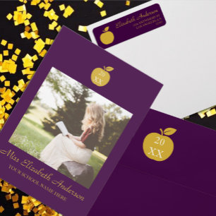 Teacher Apple Graduation Announcement