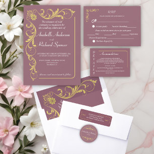 Elegant Victorian Wedding Wishes and Advice Enclosure Card