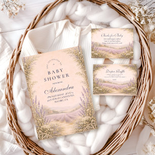 Lavender Field Countryside Baby Shower Napkin