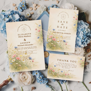 Spring Meadow Floral Wedding RSVP Card