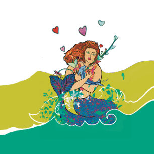 Mermaid and Baby Dolphin Party Napkin