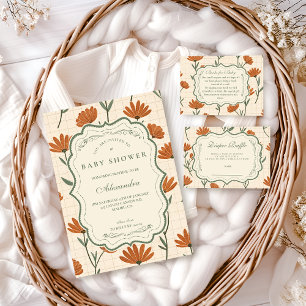 Warm Wildflower Baby Shower Invitation