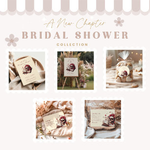 A new chapter begins gothic bridal shower thank you card