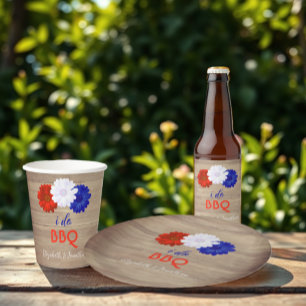 I Do BBQ Patriotic Floral Paper Cups