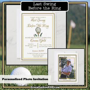 Pre-Wedding Golf Party Weekend White Gold Glitter Enclosure Card