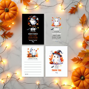 "A Little Boo is on the Way" Halloween Baby Shower Advice Card