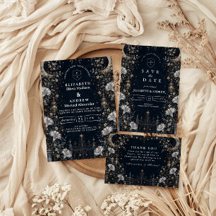Gothic Dark Celestial Wedding Invitation