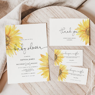Watercolor sunflower how big is mummy's belly enclosure card