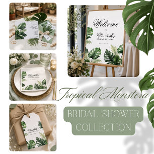 Monstera Tropical Bridal Shower Invite