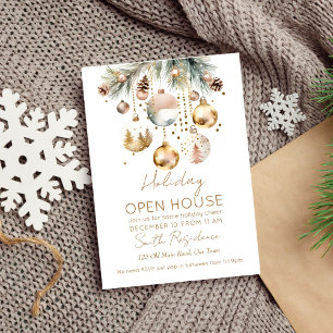 Boho Christmas lunch party snowy watercolor  Invitation