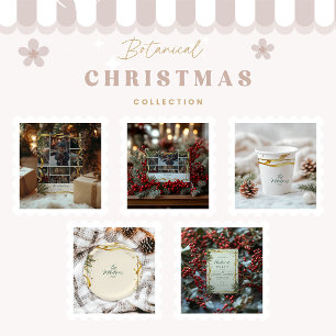 Gold Ribbon Rustic Christmas Party Invitation