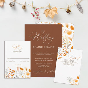  Terracotta Modern Script Elegant Fall Wedding Stone Coaster