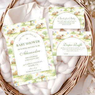 Rustic Farm Animals Pastel Diapper Raffle Enclosure Card