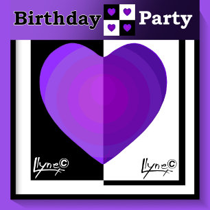 b&w Purple hearts beating