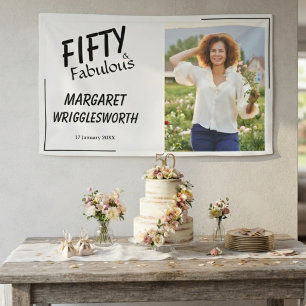 Elegant Fifty & Fabulous Black Typography