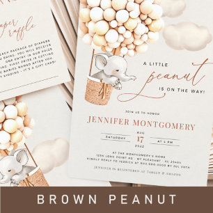 Elephant Balloon Baby Shower All In One Invitation