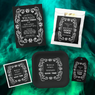 Ornate Border Budget Halloween Invitations