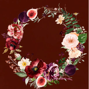 Burgundy Plum Wildflowers Couples Shower Invites