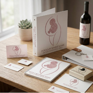 Dusty Rose Mother Baby Branding ID Badge