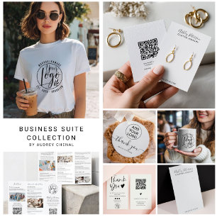 Modern Minimal black Your Logo Social Business T-Shirt