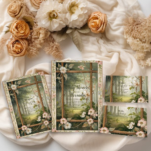 Rustic Woodland Forest Baby Shower Invitation