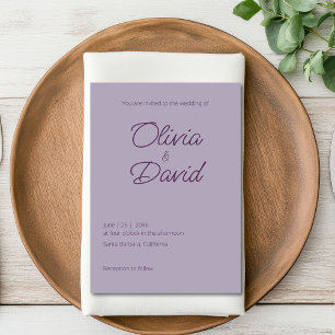 Elegant lilac Save the Date Invitation
