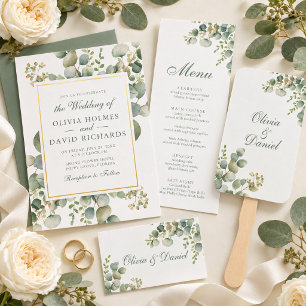 Modern Greenery Eucalyptus Wedding Address