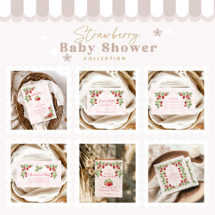 Sweet Strawberry Baby Shower Note for Baby Enclosure Card