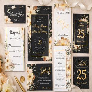 Elegant Golden Bloom Enclosure Card