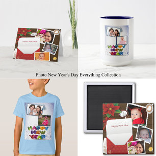 Happy New Year's with Holly Add Photos Postcard