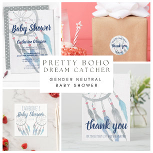 Boho Tribal Dreamcatcher Baby Shower Invitation