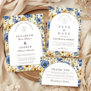Rustic Autumn Botanical Wedding Thank You Card