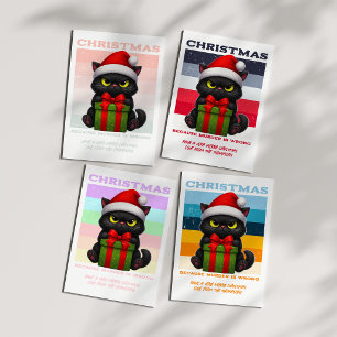 Tinsel Tide Funny Cat Retro Christmas Photo Holiday Card