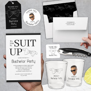 Time To Suit Up Custom Men Bachelor Party Invitation