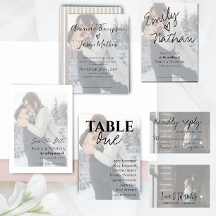 Cute Pastel Colour   Photo Wedding Tri-Fold Invitation