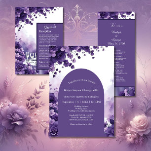 Lavender Floral & Parisian Eiffel Tower Wedding Enclosure Card