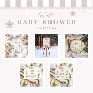 Neutral Christmas Collage Baby Shower Invitation